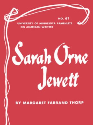 cover image of Sarah Orne Jewett--American Writers 61
